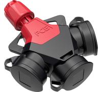 PC Electric 253811-sr Adaptateur triple caoutchouc 250 V rouge IP54