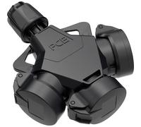 PC Electric 253822-ss Adaptateur triple Tout caoutchouc 250 V noir IP54