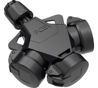 PC Electric 253842-ss Adaptateur triple Tout caoutchouc avec affichage de tension 250 V noir IP54