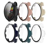 PC + étui en verre pour Garmin Forerunner 255 255S 265 265S 965, coque de protection plein écran Sakura Pink