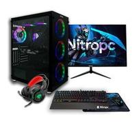 PC Gamer complet Nitropc Pack Gold Plus v2 - AMD Ryzen 7 5800X, RTX 4060 8Go, RAM 32Go, M.2 2To, Win11, WiFi - Écran 24 FullHD et accessoires Or G