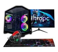 PC Gamer complet NitroPC Start eSports Core Pack FHD165-24 · 90-110 FPS · 1080p · Ryzen 5 5655G (APU) RAM 16 Go, M.2 1TB, Win11 PRO, WiFi, Noir - Écran 24 FullHD et accessoires