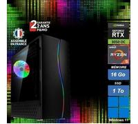 PC GAMER - CX-500 - RYZEN 5 5500 - RAM 16Go - SSD 1To - RTX 3050 8Go - WIFI 802.11 AX - Windows 11