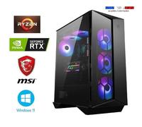 PC Gamer MSI Ryzen 9 9900X - RTX 5080 16GO MSI Gaming Trio - 64GO Ram - SSD 1To + SSD 2To - MSI Gungnir 110R - Windows 11
