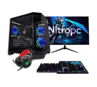 PC Gamer complet Nitropc Pack Bronze - AMD Ryzen 5 PRO 4650G, AMD Vega 7, RAM 16Go, M.2 1To, Win11, WiFi - Écran 24" FullHD et accessoires Bleu C