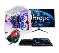 NitroPC - Pack Bronze Plus | PC de Jeu Complet (AMD Ryzen 5 5655G 6/12 4,6 GHz, RX Vega 7, RAM 16 Go, M.2 1 to, Windows 11 Pro, RGB | WiFi, écran 24", Clavier, Souris, écouteurs) PC de Bureau (Blanc)