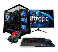 PC Gamer Nitropc Pack Extrême - R7 7700X, RTX 5060 Ti 16GB, 32GB DDR5, 1TB M2, Win11 Pro, Accessoires+ Nitropc Surge 27" FHD 300Hz Curvo - Prêt à jouer Noir G
