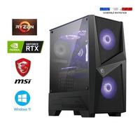 PC Gamer Ryzen 5 4500 + Watercooling - RTX 5060 8GO MSI VENTUS 2X - 32GO RAM - SSD 1To + HD 2To - MSI Mag Forge 100R - Windows 11