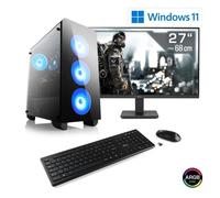 PC Gaming, CSL Computer, M11400H, Core i5-14400F, GeForce RTX 4060, 16 Go DDR4 RAM, M.2 SSD 1000 Go, 27 pouces Full-HD, Win 11