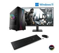 PC Gaming, CSL Computer, M11460H, Ryzen 5 5600, GeForce RTX 3050, 16 Go DDR4 RAM, M.2 SSD 1000 Go, 27 pouces Full-HD, Win 11