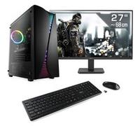 PC Gaming CSL M11470H AMD Ryzen 5 5600 6x 3500 MHz AMD Radeon RX 7600 16 Go DDR4 RAM M.2 SSD 1000 Go Windows 11 Famille 27 pouces Full HD ensemble clavier et souris Noir G