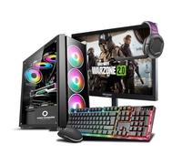 PC Gaming Ordinateur de bureau fixe i7 - SSD 1 To - RAM 64 Go - RTX 5050 8 Go GDDR7 - Moniteur 27" Windows 11 PRO - WiFi USB - HDMI et VGA - Sans fil - Bureau Internet scolaire