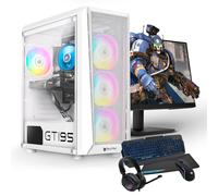 PC Gaming Pack Complet - AMD Ryzen 5 4600G, RAM 16 Go, M.2 256 Go + HDD 1 To, Graphique intégré, Écran 24 FHD, Souris, Clavier, Tapis de souris, Casque, Windows 11 Pro, Wi-Fi, PC Gamer