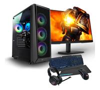 PC Gaming Pack Complet - Ryzen 3 3200G, RAM 8 Go, M.2 512 Go, Graphique intégré, Écran 24 FHD, Souris, Clavier, Tapis de souris, Casque, Windows 11 Pro, Wifi, PC Gamer