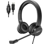 PC Headset with Mute Button,Volume Control,Great for Meeting,Video Conference,Home Office,Call Center,Skype,Zoom (USB)