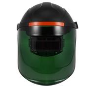 PC Masque de Soudage à Assombrissement Automatique Vert | Couvre-visage Transparent, Bloque les Étincelles, Structure Sûre, pour Poste à Souder, Capuche Soudeur