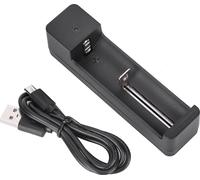 PC noir universel à fente unique Chargeur de batterie USB - Adaptateur LED Charge intelligente pour éléments Li -Ion 18650 26650 14500