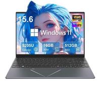 PC portable-15.6"",AMD Ryzen 5 3500U (4C/8T,Jusqu'à 3,7 GHz),16Go RAM DDR4 512Go SSD,Windows 11PRO,WiFi5,HDMI，Ordinateur Portable
