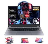 PC portable 15.6'' Full View IPS Écran tactile 360° Flip 2-in-1 Laptop AMD R3-3200U16GB RAM 512GB SSD Windows 11 PRO gris ciel foncé G