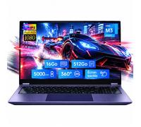 PC Portable 15 6"" IPS Full HD 360° Intel m3-8100Y 16Go RAM 512Go SSD Windows 11 Pro BT5.0 5000mAh Écran tactile Ordinateur Portable
