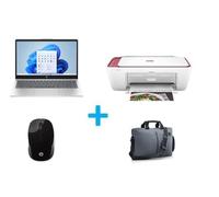 PC Portable HP Laptop 14-ep0043nf 14" Intel® Core™ i7 16 Go RAM 512 Go SSD Argent naturel + Imprimante multifonction DeskJet 2823e Bois de rose Eligible à instant ink + Souris sans fil 200 Noir + Saco