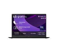 PC portable LG Gram 16 16Z90TS-G.AU79F 16" Copilot+ Intel® Core™ Ultra 7 16 Go RAM 1 To SSD Gris Métal