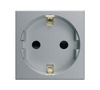 PC Schuko 2P+T titane - APPAREILLAGE MURAL GALLERY HAGER WXF160T