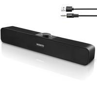 PC Speakers,USB 2.0 Computer Speakers 2 x 3W 3.5 mm Wired PC Sound Bar Powered with 2 Portable 3D Stereo Diaphragms,Audio Bar for Office Notebook Laptop,Plug and Play