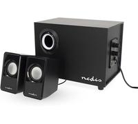 PC speakers-USB powered-Subwoofer-Input connections: 1 x 3.5 mm-2.1 stereo sound-33 W speakers-ABS/Wood-Black