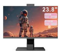 PC Tout-en-Un 23.8" Ordinateur Écran Tactile, Core i7 (jusqu'à 3,0 GHz), 16 Go RAM, 512 Go SSD, Webcam Pop-up,WiFi6 Double Bande,Bluetooth 5.3, Souris et Clavier Filaire - Idéal pour le Télétravail