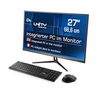 PC tout-en-un CSL Unity F27B-ALS 68,58 cm (27", 1920 x 1080 Full HD) - AIO puissant (Intel N200 CPU 4x3700 MHz, 1000 Go SSD, 32 Go de RAM DDR4, Windows 11 Home) Noir