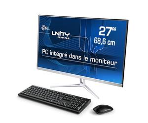 PC Tout-en-Un CSL Unity F27W-ALS, 68,58 cm (27 Pouces, 1920x1080 Full HD) - AIO Puissant (Intel N200 CPU 4x3700 MHz, 512 Go SSD, 16 Go DDR4-RAM, Win 11 Home), Blanc