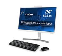 PC Tout-en-Un CSL Unity U24W-AMD, 60,5 cm (23,8 Pouces, 1920x1080 Full HD) - AIO Puissant (AMD Ryzen 3 4300GE CPU 4x3500 MHz, 500 Go SSD, 8 Go DDR4-RAM, Windows 11 Pro), Blanc