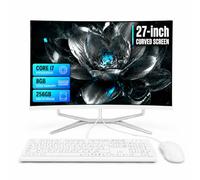 PC tout-en-un, écran FHD incurvé de 27 pouces, inclinaison réglable de | PC Core i7, 8Go DDR3, SSD 256Go, enceintes surround,ports variés, clavier souris fournis, prêt à l’emploi, bureau ordonné