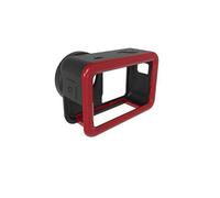 PC+TPU Cadre de Protection pour DJI action6 Lunette de Cage de Protection Antichoc Housse de Protection d'appareil Photo Lavable Anti-Rayures Peau de boîtier à Coque Souple Accessoires (Rouge)