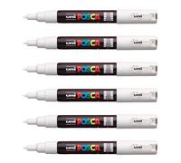 Lot De 6 Marqueurs Pointe Conique Extra-Fine Pc1mc 0,7 - 1mm Blanc