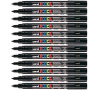 [PC3M N-12] Posca Lot de 12 Marqueurs pointe conique fine pc3m 0,9 - 1,3mm noir