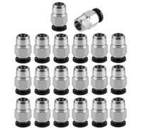 PC4-M10 Lot de 20 connecteurs mâles droits pneumatiques PTFE mâle Push In Montage rapide pour extrudeuse Bowden E3D V6 Imprimante 3D à raccord rapide Filetage M10