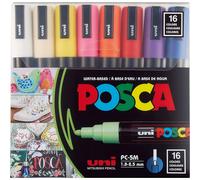 [PC5M/16A ASS22] Posca Set de 16 Marqueurs PC5M pointe conique moyenne couleu...