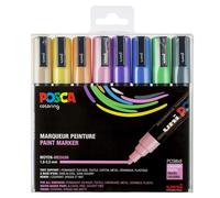 Marqueur Posca couleurs pastel assorties pointe conique 1,8 à 2,5 mm - Boîte de 8