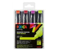 [PC8K/4A ASS10] Posca Set de 4 Marqueurs PC8K pointe large biseautée couleurs...