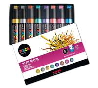 [PC8K/8METAL09] Posca Boîte de 8 marqueurs pointe large biseautée pc8k/8metal...