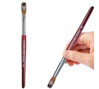 PCAORLEORS Pinceau à ongles en acrylique avec poils de martre Kolinsky et main en bois rouge - Pinceau rond professionnel pour gel acrylique - Taille 8,10 et 12
