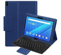 Pcatec Lenovo Tab 4 10 Plus/Lenovo Tab 4 10 Coque clavier détachable - [New Version] détachable caché clavier Bluetooth sans fil Muti-angle Folio Étui en cuir PU Smart Cover pour Lenovo Tab 4 10 Plus/Lenovo Tab 4 10 Nevy Blue