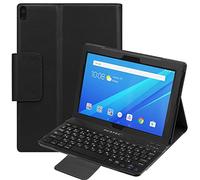 Pcatec Lenovo Tab 4 10 Plus/Lenovo Tab 4 10 Coque clavier détachable - [New Version] détachable caché clavier Bluetooth sans fil Muti-angle Folio Étui en cuir PU Smart Cover pour Lenovo Tab 4 10 Plus/Lenovo Tab 4 10 Noir