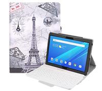 Pcatec Lenovo Tab 4 10 Plus/Lenovo Tab 4 10 Coque clavier détachable - [New Version] détachable caché clavier Bluetooth sans fil Muti-angle Folio Étui en cuir PU Smart Cover pour Lenovo Tab 4 10 Plus/Lenovo Tab 4 10 Tour