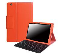 Pcatec Sony Xperia Z4 Tablette détachable de 25,7 cm de couvercle de clavier - [New Version] détachable caché clavier Bluetooth sans fil Muti-angle Folio PU Cuir Smart Cover pour Sony Xperia Z4 Tablette 25,7 cm Tablette Orange