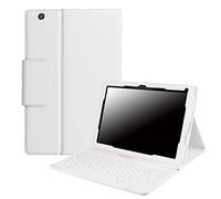 Pcatec Sony Xperia Z4 Tablette détachable de 25,7 cm de couvercle de clavier - [New Version] détachable caché clavier Bluetooth sans fil Muti-angle Folio PU Cuir Smart Cover pour Sony Xperia Z4 Tablette 25,7 cm Tablette blanc