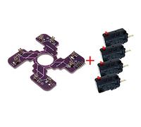 PCB JLF de rechange pour carte PCB Sanwa TP-MA avec 4 microcommutateurs D3V 0,477 cm pour kit OTTO DIY V2 V5 (violet avec 4 commutateurs D3V)