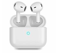 PcCom ESSENTIAL Twins Écouteurs sans Fil Bluetooth 5.1, Contrôles Tactiles, Micro Intégré, Étui de Charge USB-C, Sujétion Magnétique, Blancs